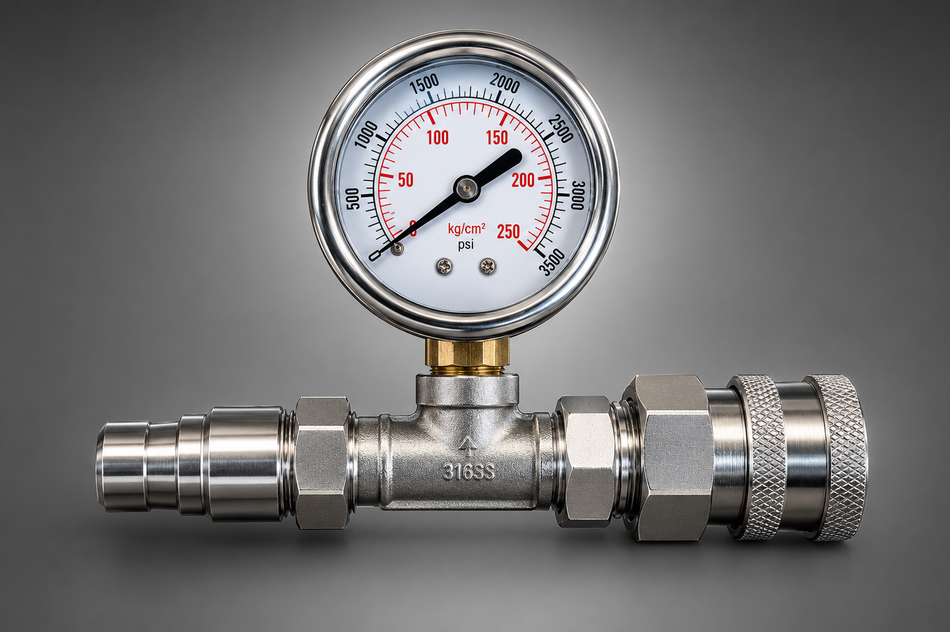 Quick Release 3/8” Pressure Gauge
