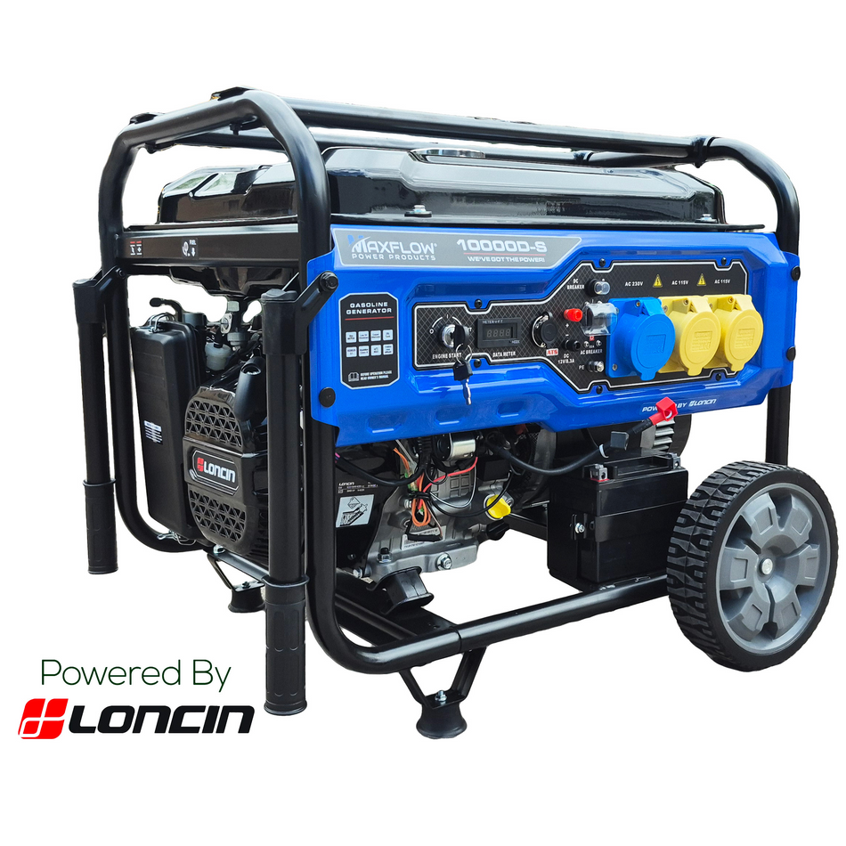 Maxflow MX10000 – 230V 8KW [10KW Max] Electric Start Open-set Generator