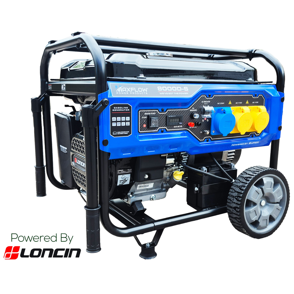 Maxflow MX8000 – 230V 6KW [8KW Max] Electric Start Open-set Generator