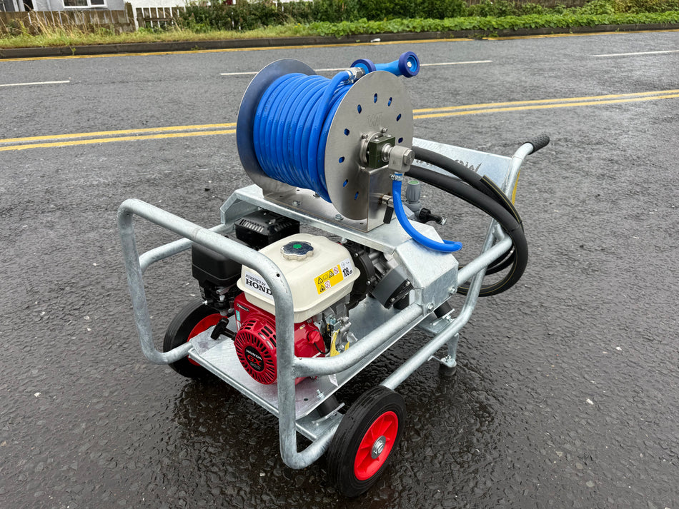 Industrial Honda GX200 Softwash 40LPM Trolley Frame + Reel