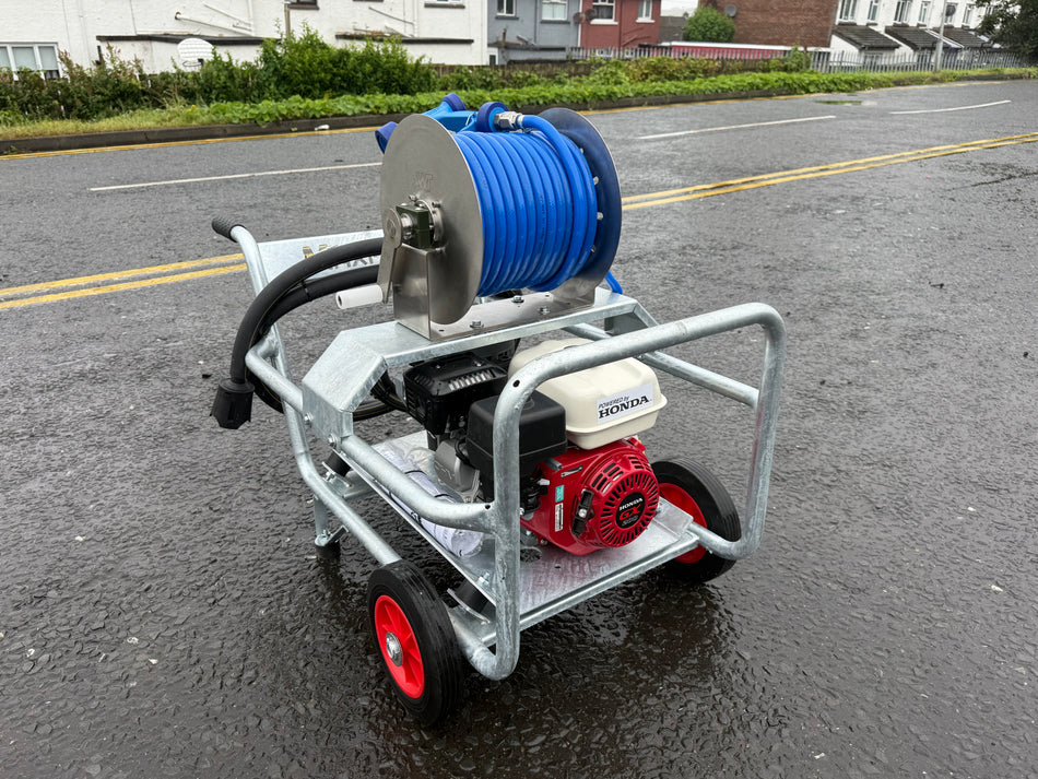 Industrial Honda GX200 Softwash 40LPM Trolley Frame + Reel