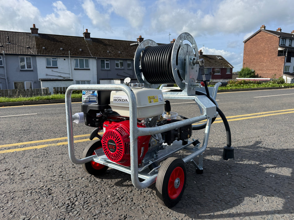 Honda GX390 21 LPM Pressure Washer Galvanised Frame + Reel