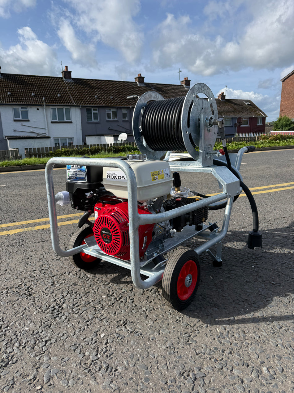Honda GX390 21 LPM Pressure Washer Galvanised Frame + Reel