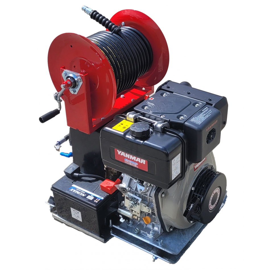 Yanmar L100-V 15 LPM Interpump SKID Frame + 30m Reel