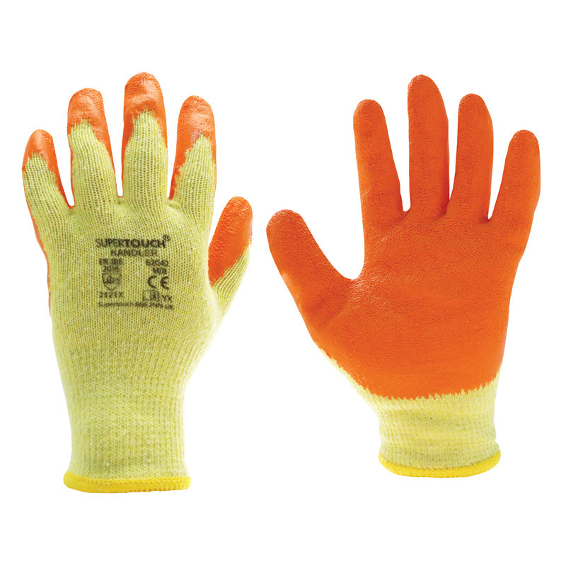 Work Gloves Latex-Palm Grip Handler Gloves (Orange)